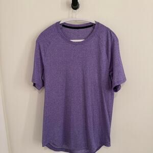 men’s  speckled light "Petrol Purple" LULULEMON DrySense short sleeve top [M]
